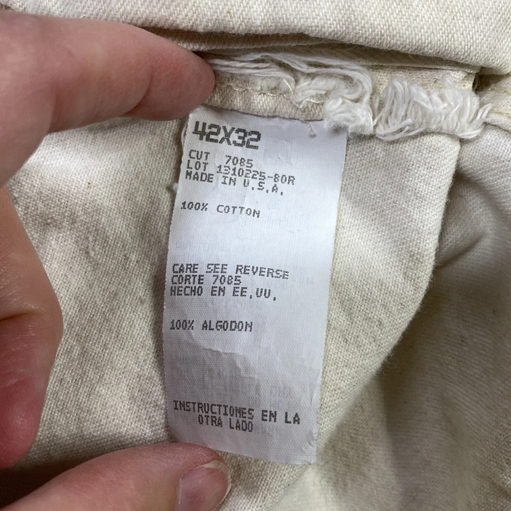 Vintage Big Smith White Cotton Carpenter Paint Pants 42x32